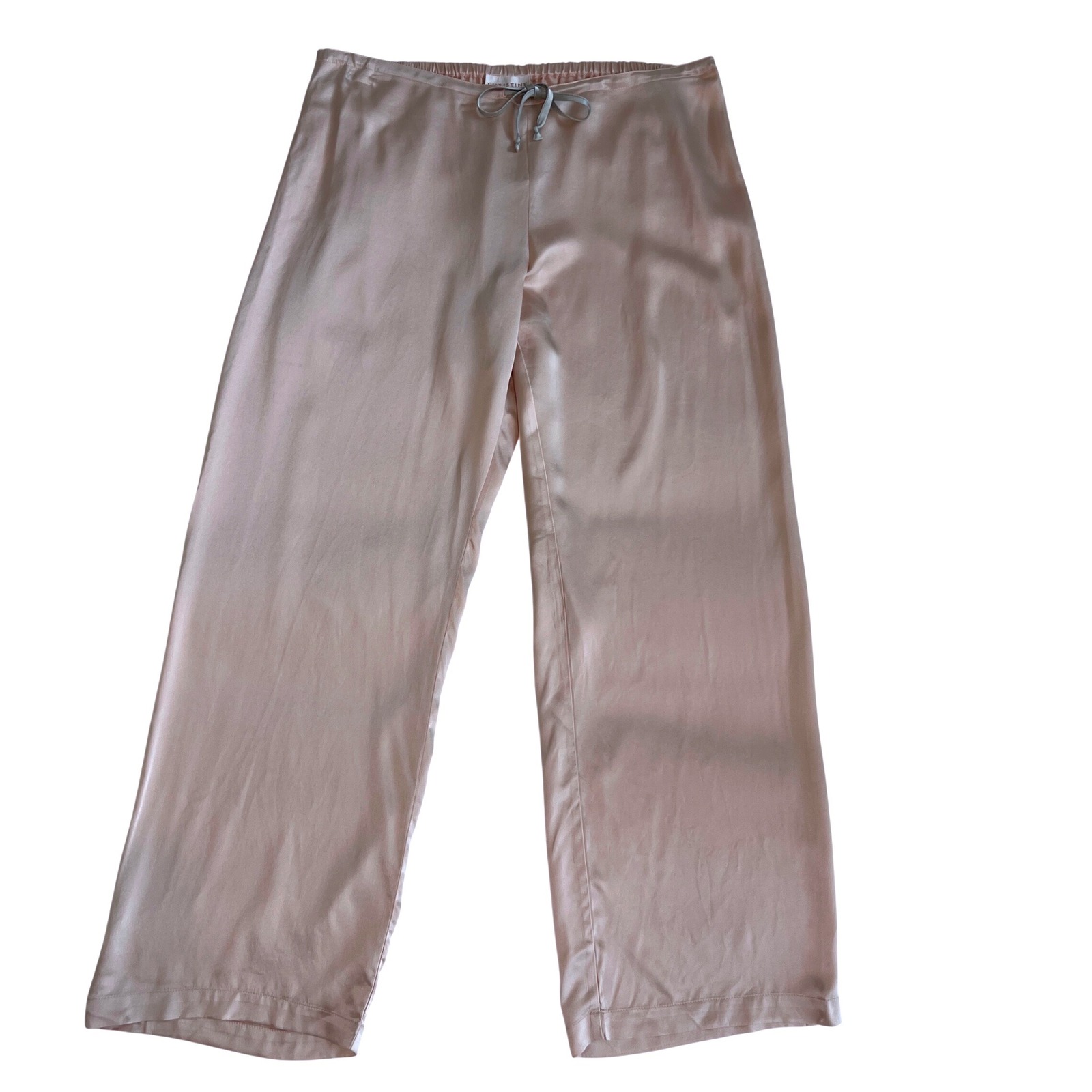 Christine Lingerie 100% Silk Pajama Pants Champagne Pink Wide Leg Womens Medium
